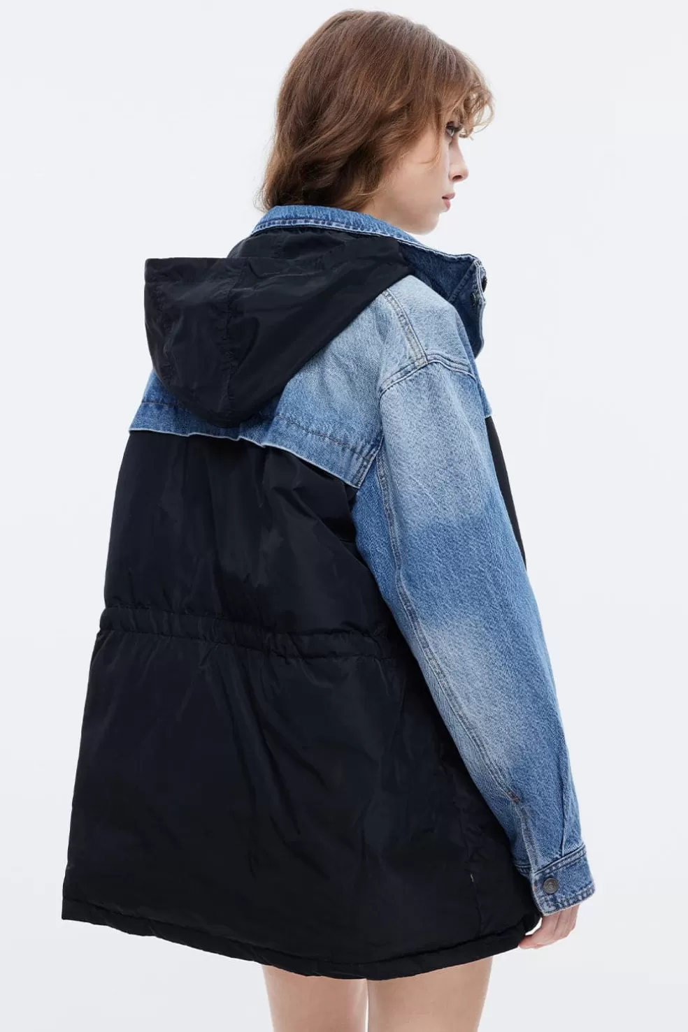 Abnehmbare Daunenjacke Mit Denim-Einsatzen-Miss Sixty Cheap