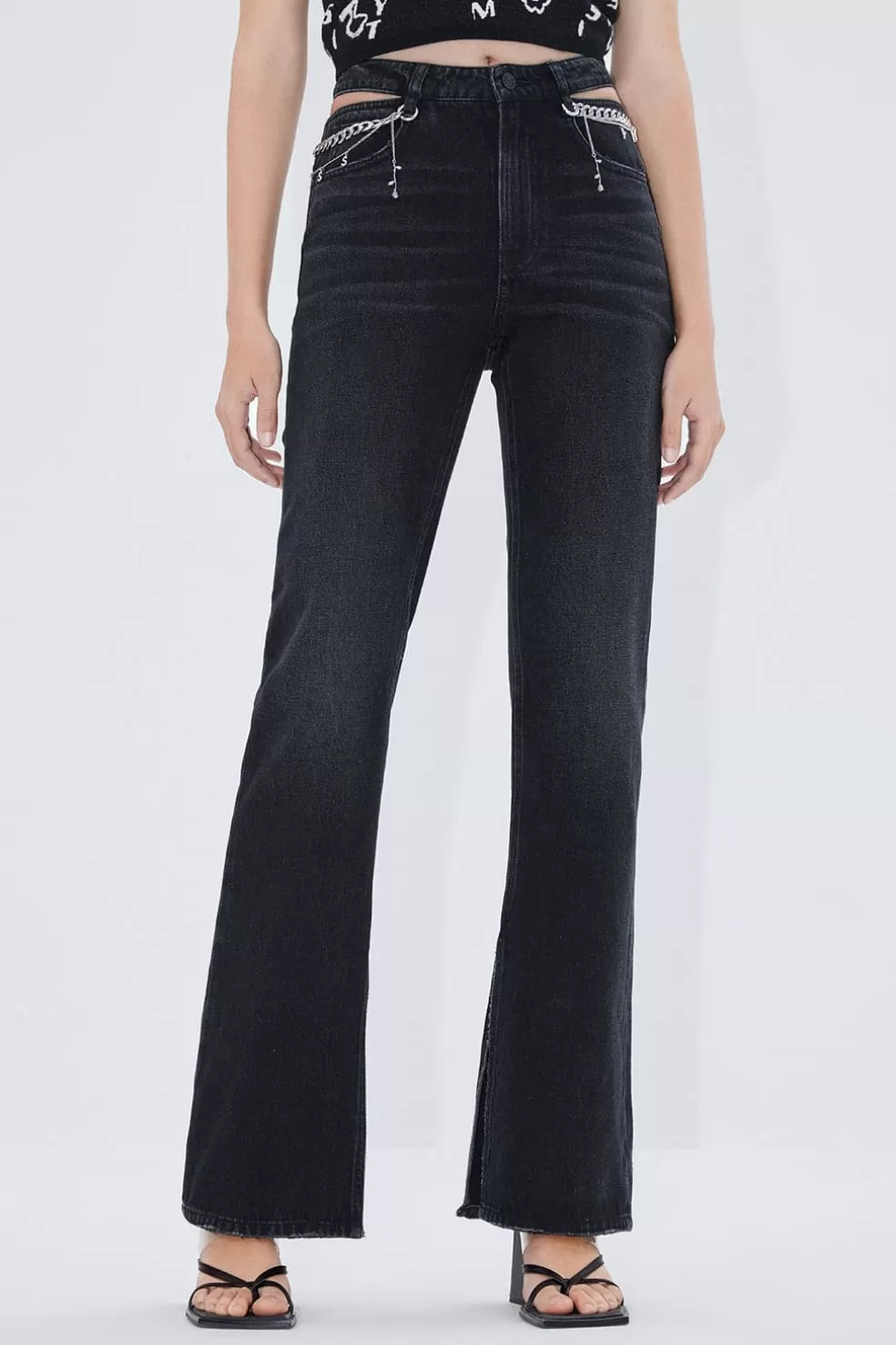 Ausgestellte Jeans Mit Geteiltem Saum-Miss Sixty Shop