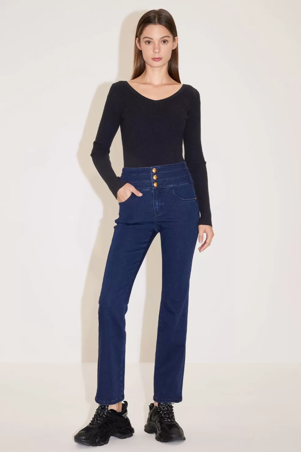 Ausgestellte, Verkurzte Jeans Mit Hohem Bund-Miss Sixty Store