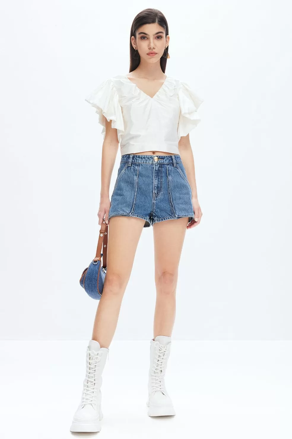 Blaue Retro-Jeansshorts Im Cargo-Stil-Miss Sixty Outlet