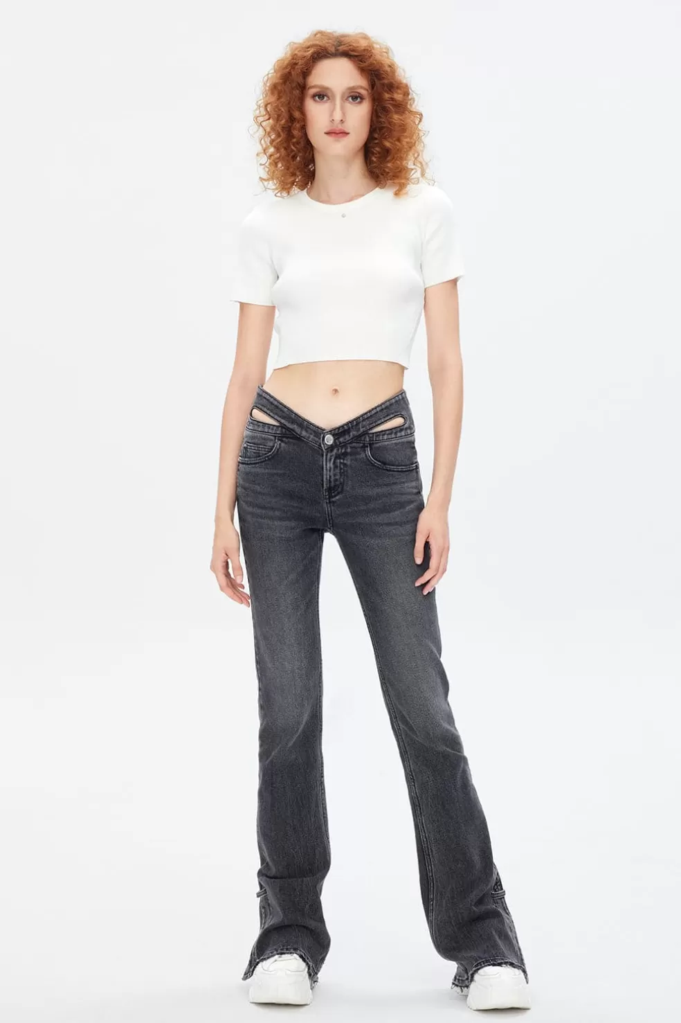 Bootcut-Jeans Mit Niedrigem Bund Und Wollmischung-Miss Sixty Flash Sale