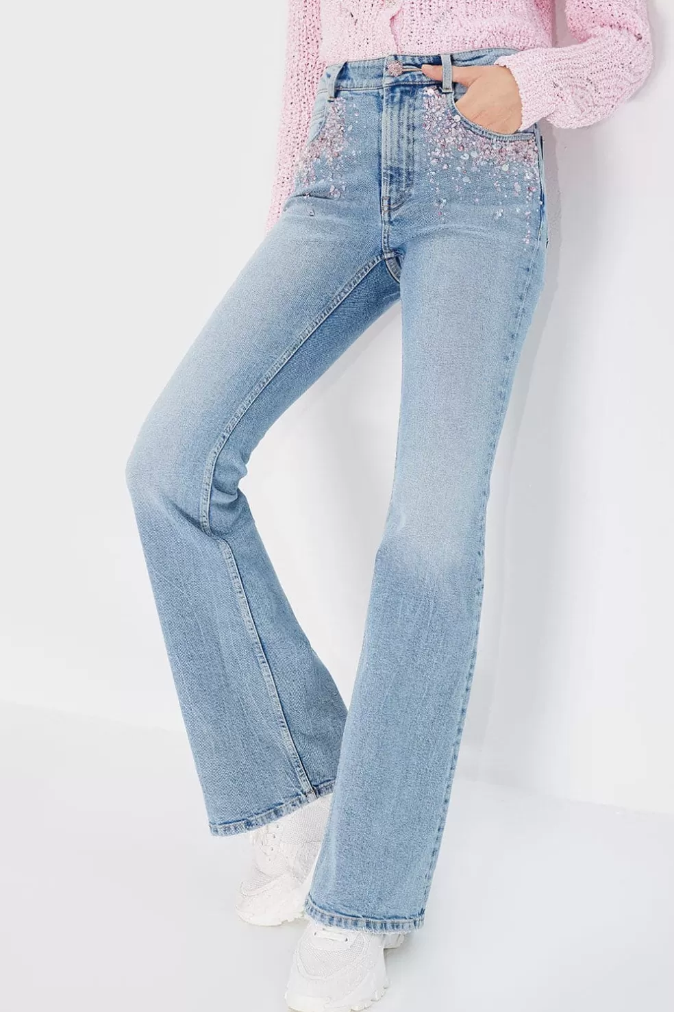 Bootcut-Jeans Mit Paillettenverzierung-Miss Sixty New