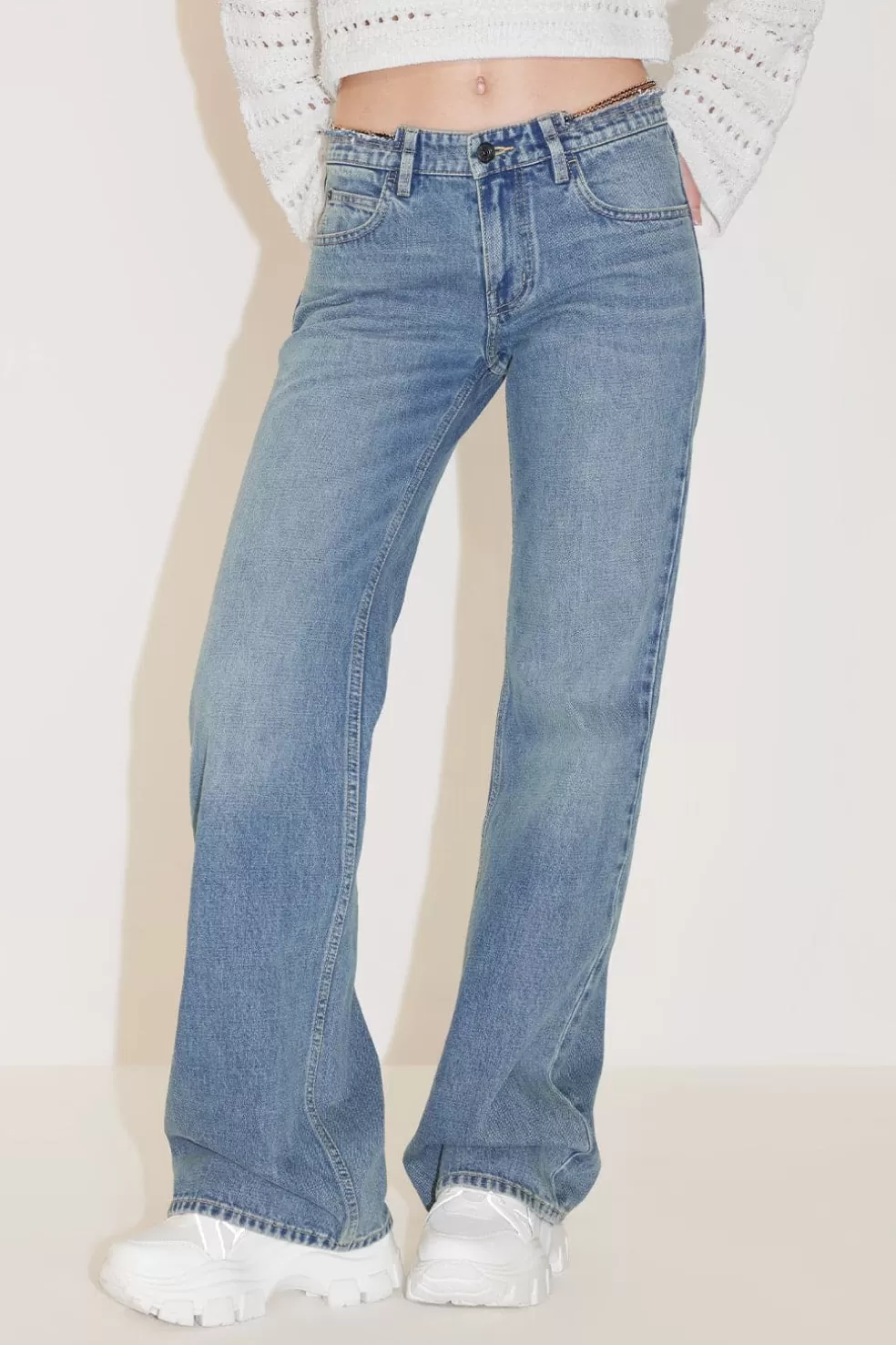 Bootcut-Jeans Mit Taillenkette-Miss Sixty Discount