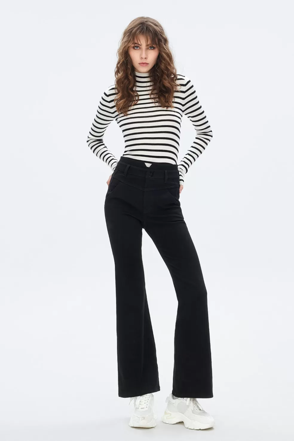 E, Dehnbare, Ausgestellte Slim-Fit-Jeans-Miss Sixty New