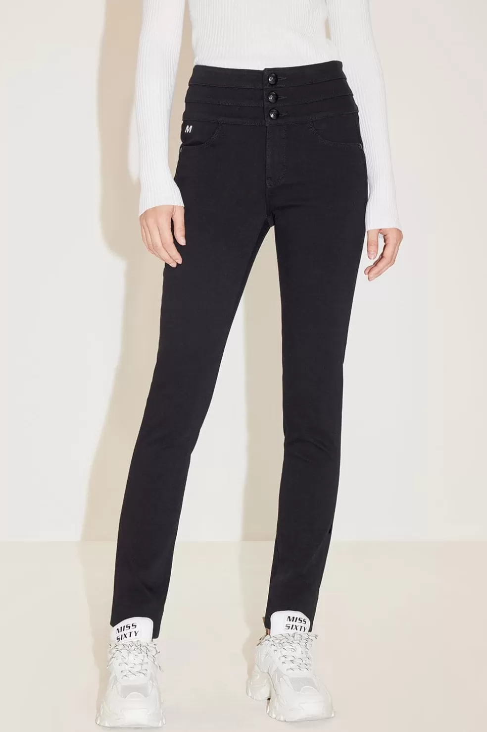 E Slim-Fit-Jeans Mit Hoher Taille-Miss Sixty Cheap