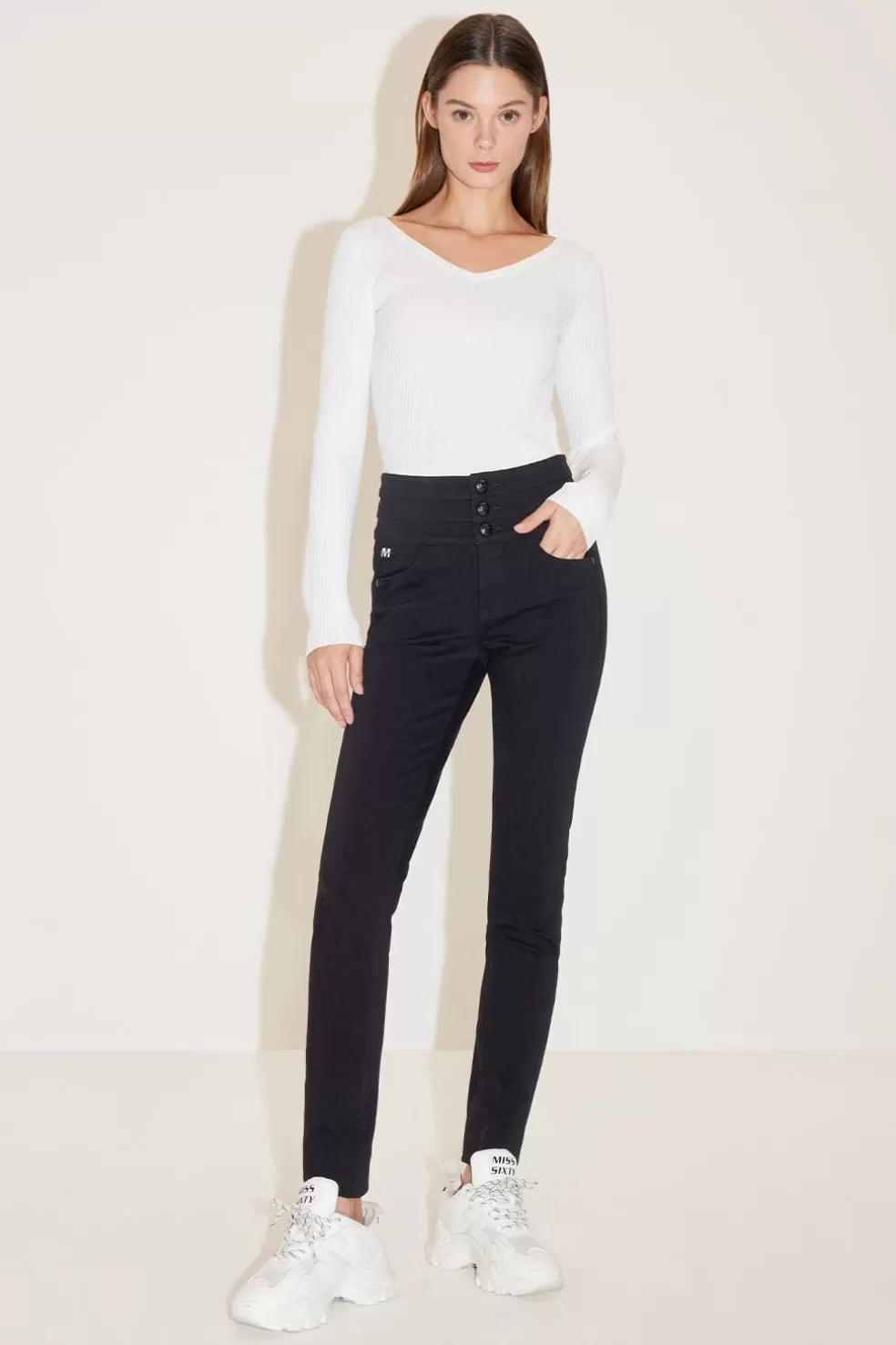 E Slim-Fit-Jeans Mit Hoher Taille-Miss Sixty Cheap