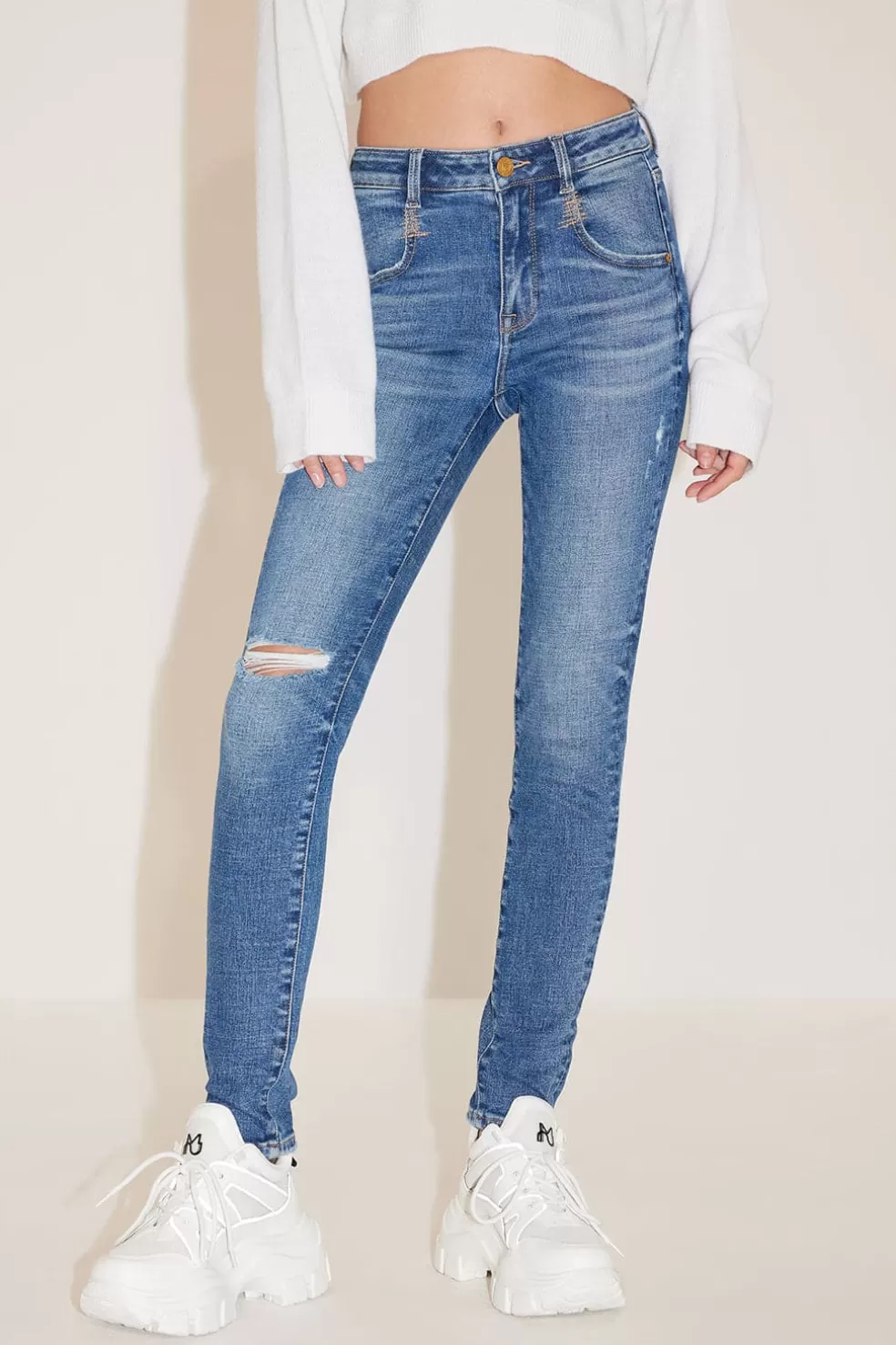 E Slim-Fit-Jeans Mit Rissen-Miss Sixty Sale