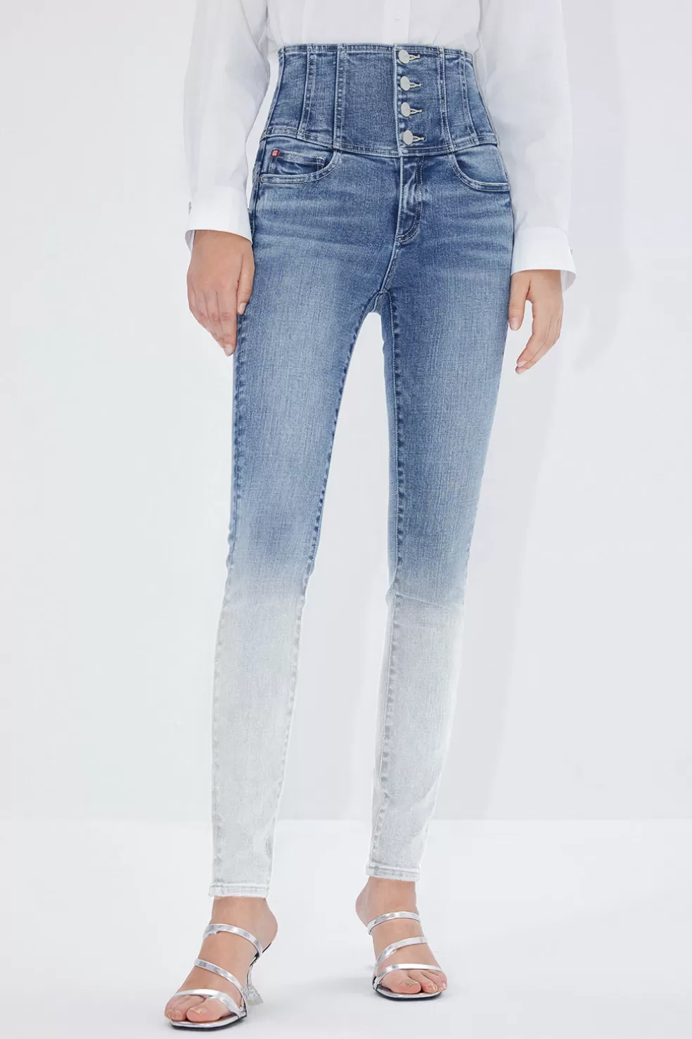 Farbverlaufsjeans Mit Vier Knopfen Und Superhohem Bund-Miss Sixty Best Sale