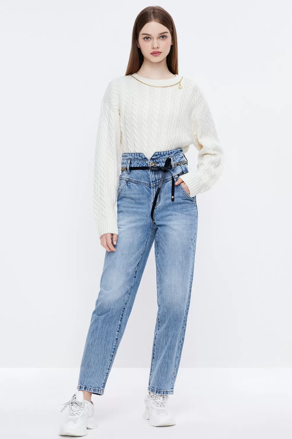 Gerade Geschnittene Jeans Mit Kette-Miss Sixty New