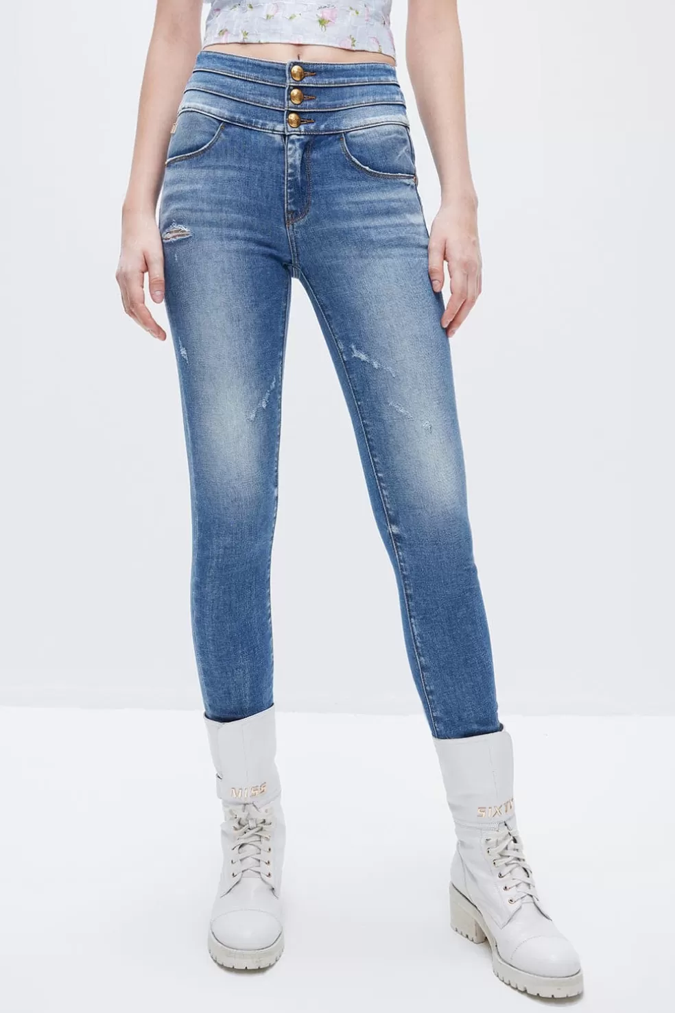 Jeans Mit Hoher Taille Und Dehnbarer Hanfmischung-Miss Sixty Best Sale