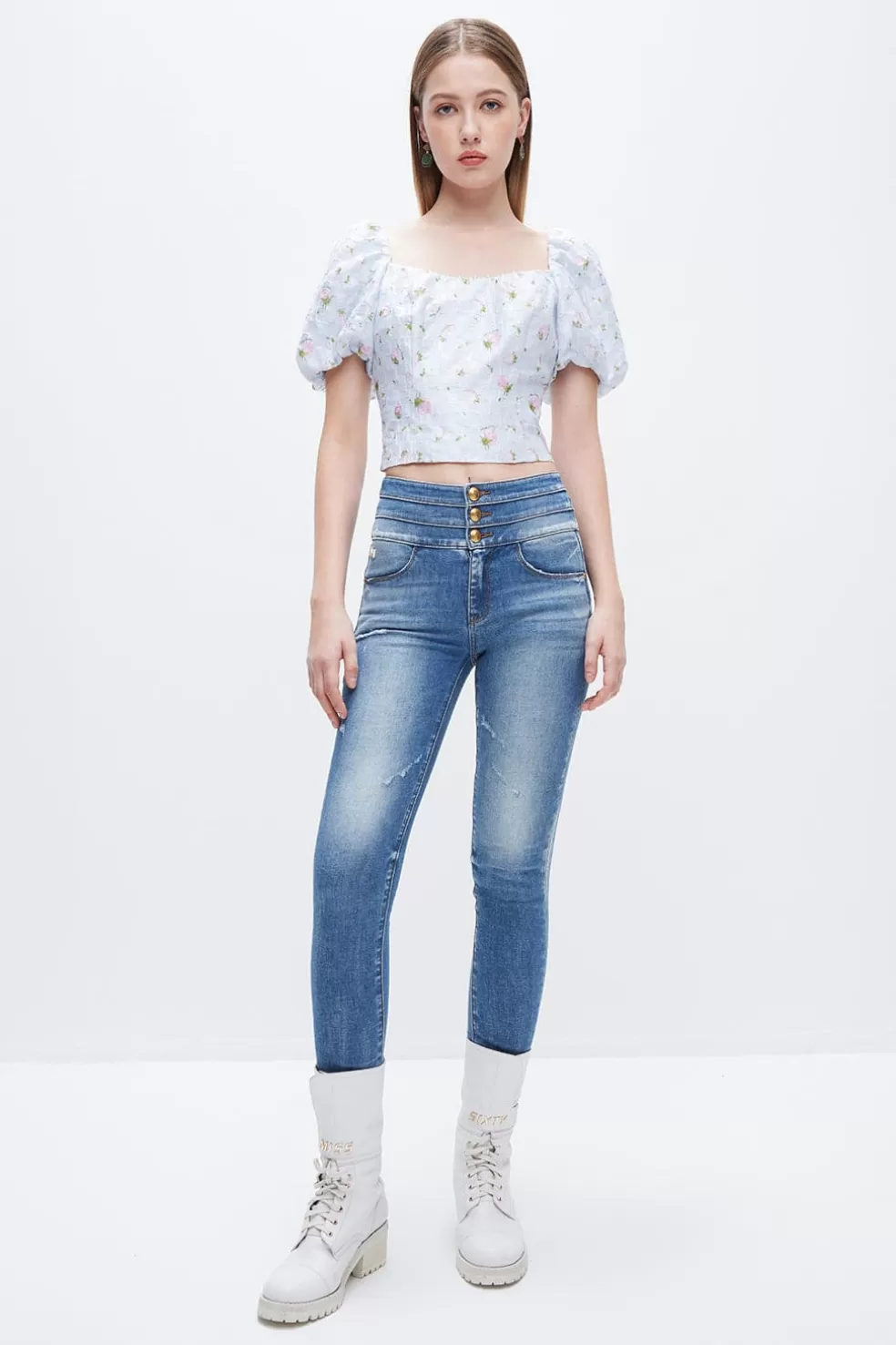 Jeans Mit Hoher Taille Und Dehnbarer Hanfmischung-Miss Sixty Best Sale