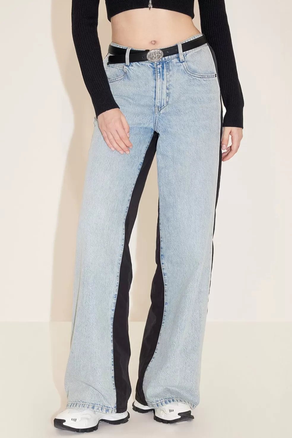 Jeans Mit Weitem Bein Und Patchwork-Miss Sixty Discount