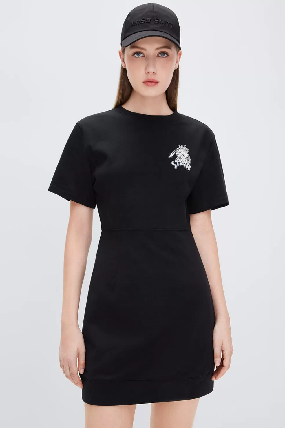 Kleid Mit Rundhalsausschnitt Und Cartoon-Stickerei-Miss Sixty Outlet