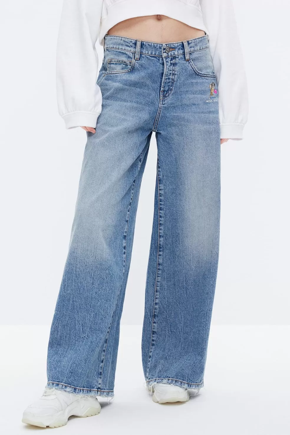 Nft Capsule Jeans Mit Weitem Bein Und Cartoon-Grafik-Miss Sixty Best Sale