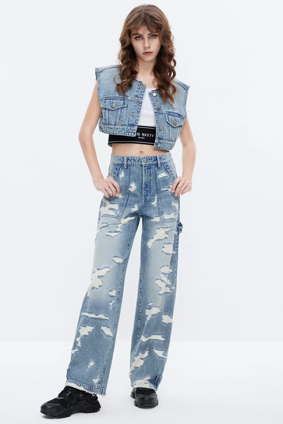 Nft Capsule Trendige, Zarte Jeans Mit Fransenbesatz-Miss Sixty Clearance