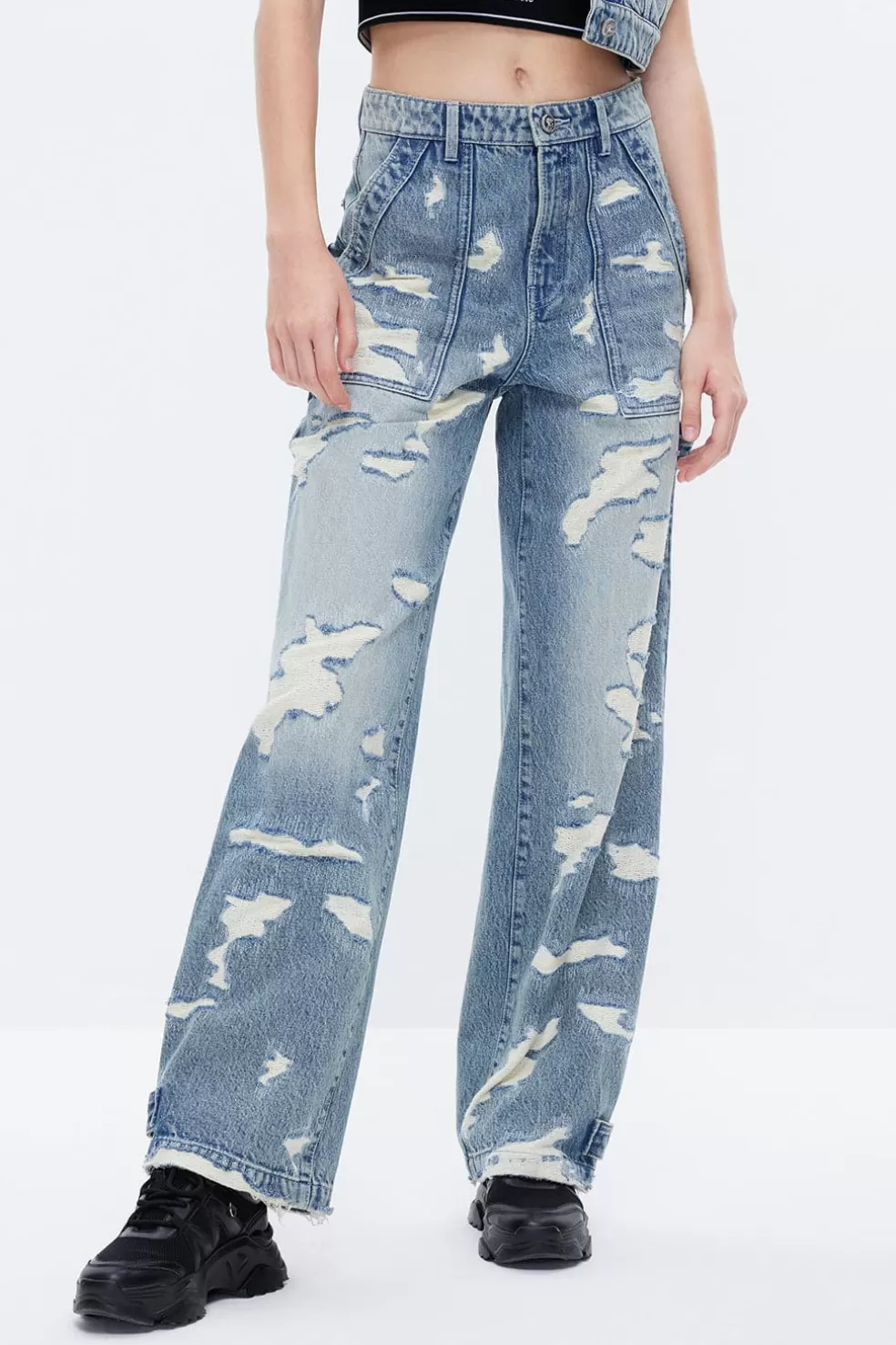 Nft Capsule Trendige, Zarte Jeans Mit Fransenbesatz-Miss Sixty Clearance