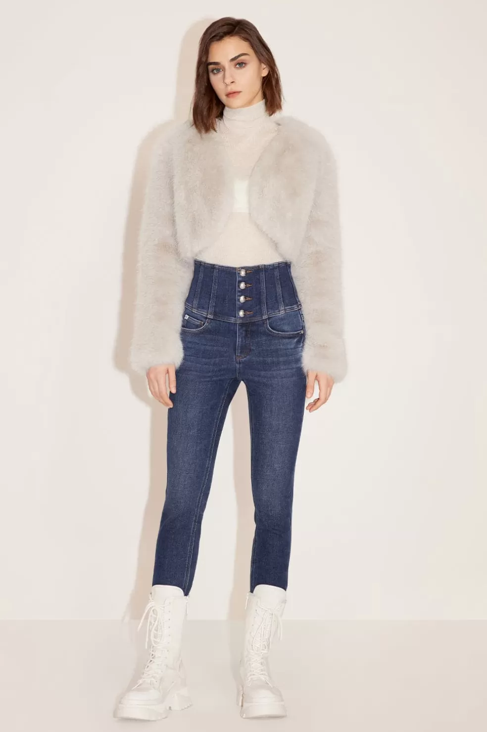 Schlankmachende, Warme, Mit Fleece Gefutterte Jeans Mit Super-High-Waist-Jeans-Miss Sixty Online