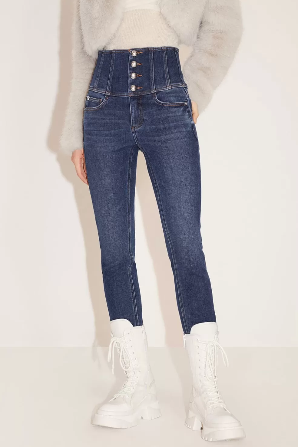 Schlankmachende, Warme, Mit Fleece Gefutterte Jeans Mit Super-High-Waist-Jeans-Miss Sixty Online