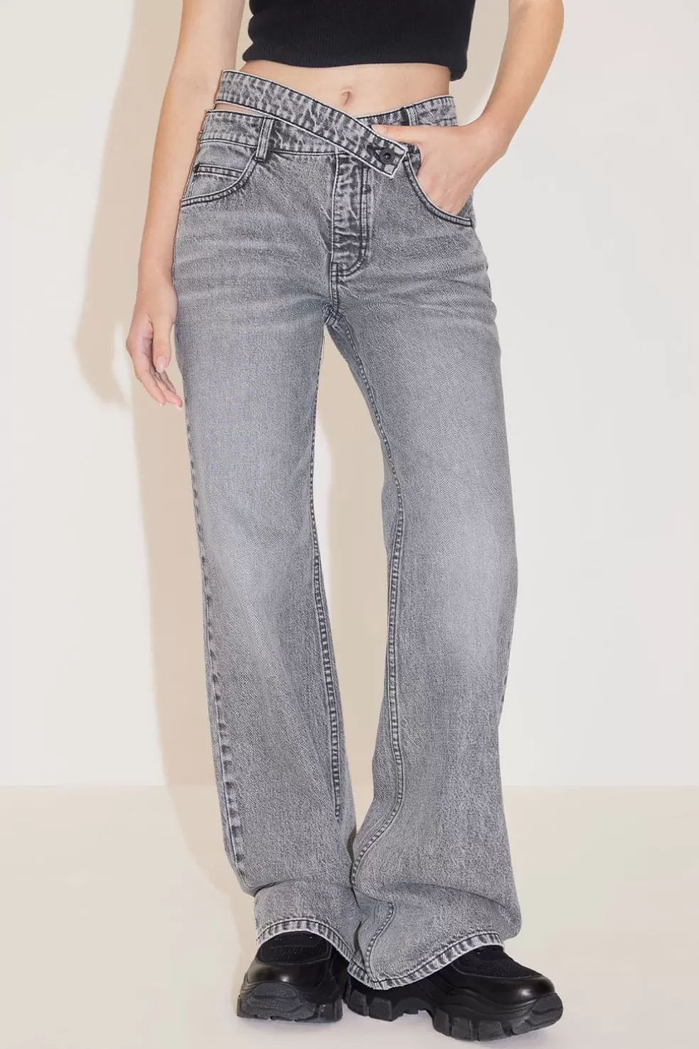 Sexy Ausgestellte Jeans Mit Hohler Taille-Miss Sixty Fashion