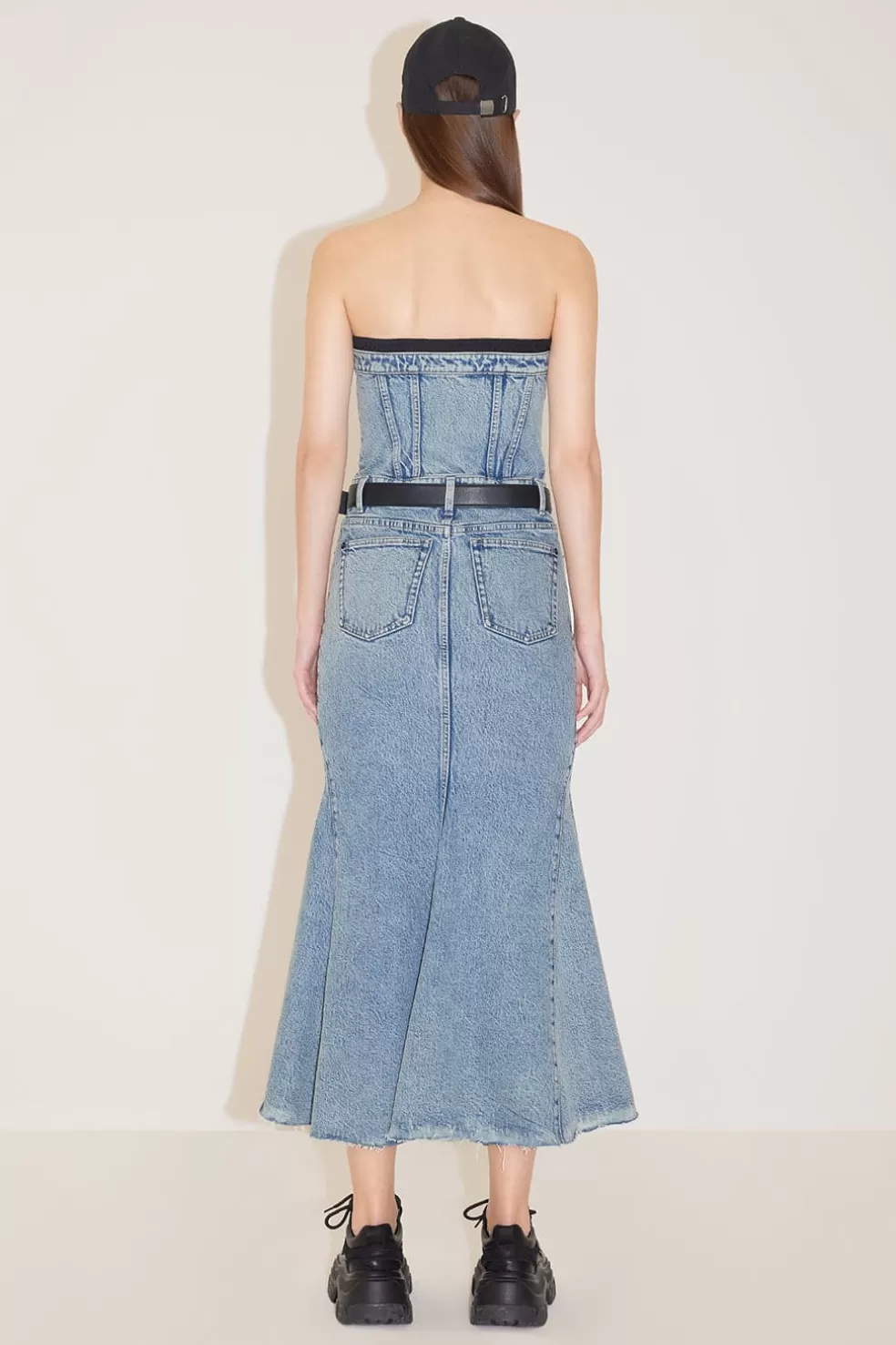 Sexy Tragerloses Denim-Fishtail-Kleid-Miss Sixty Online