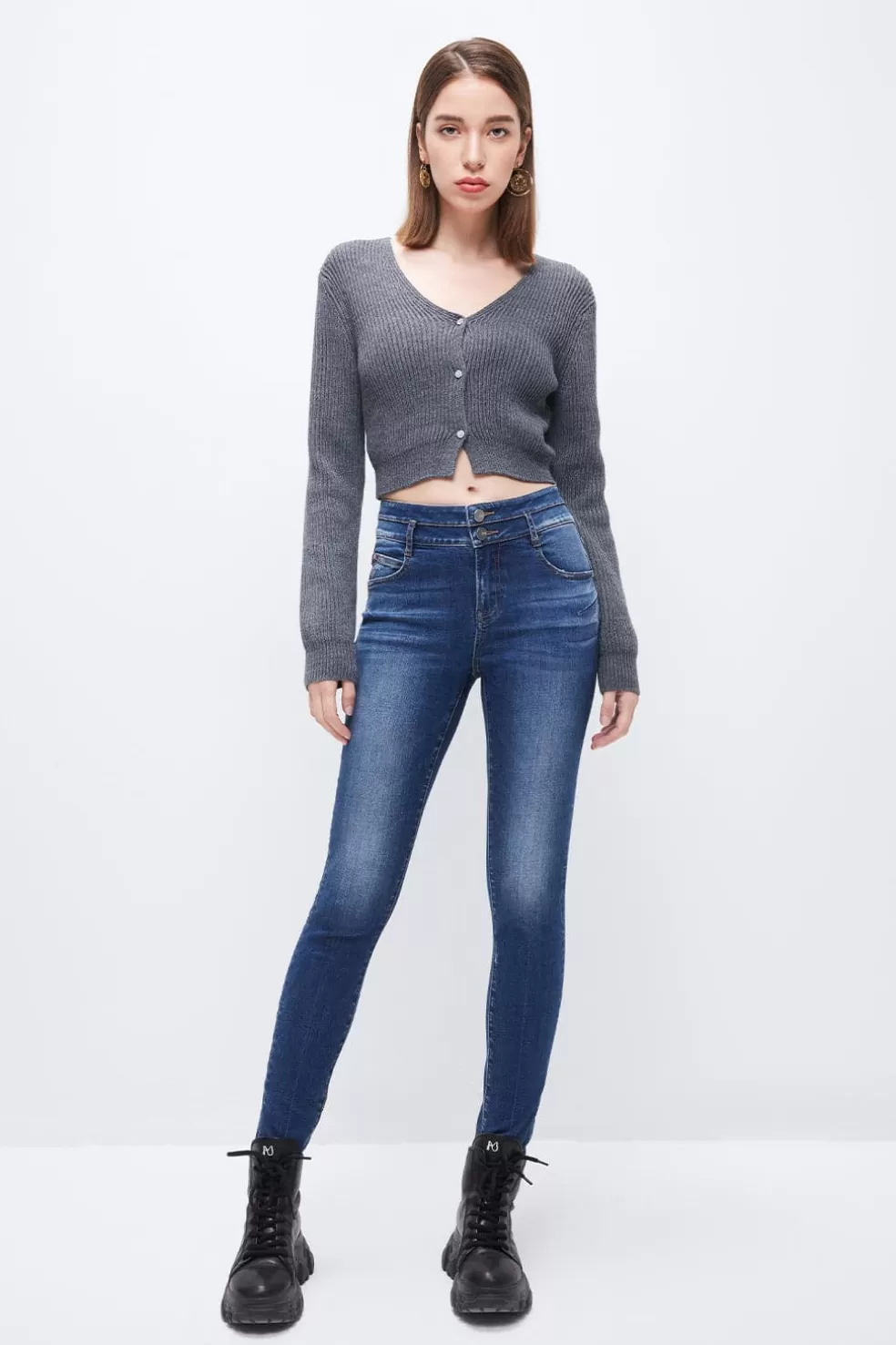 Skinny-Jeans Mit Hoher Taille Und Doppelten Knopfen-Miss Sixty Cheap