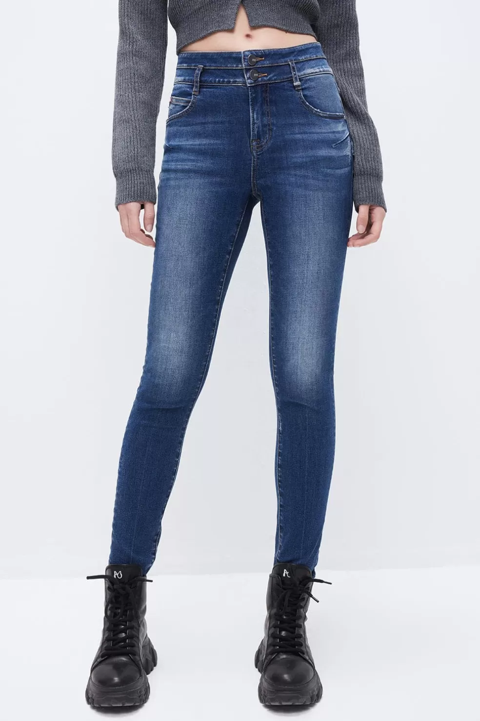 Skinny-Jeans Mit Hoher Taille Und Doppelten Knopfen-Miss Sixty Cheap