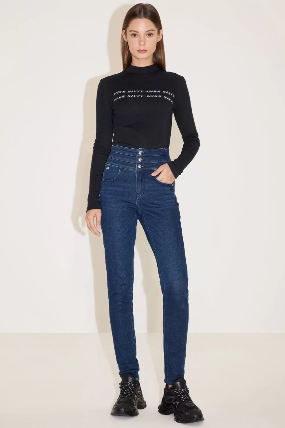 Slim-Fit-Jeans Mit Hoher Taille-Miss Sixty New