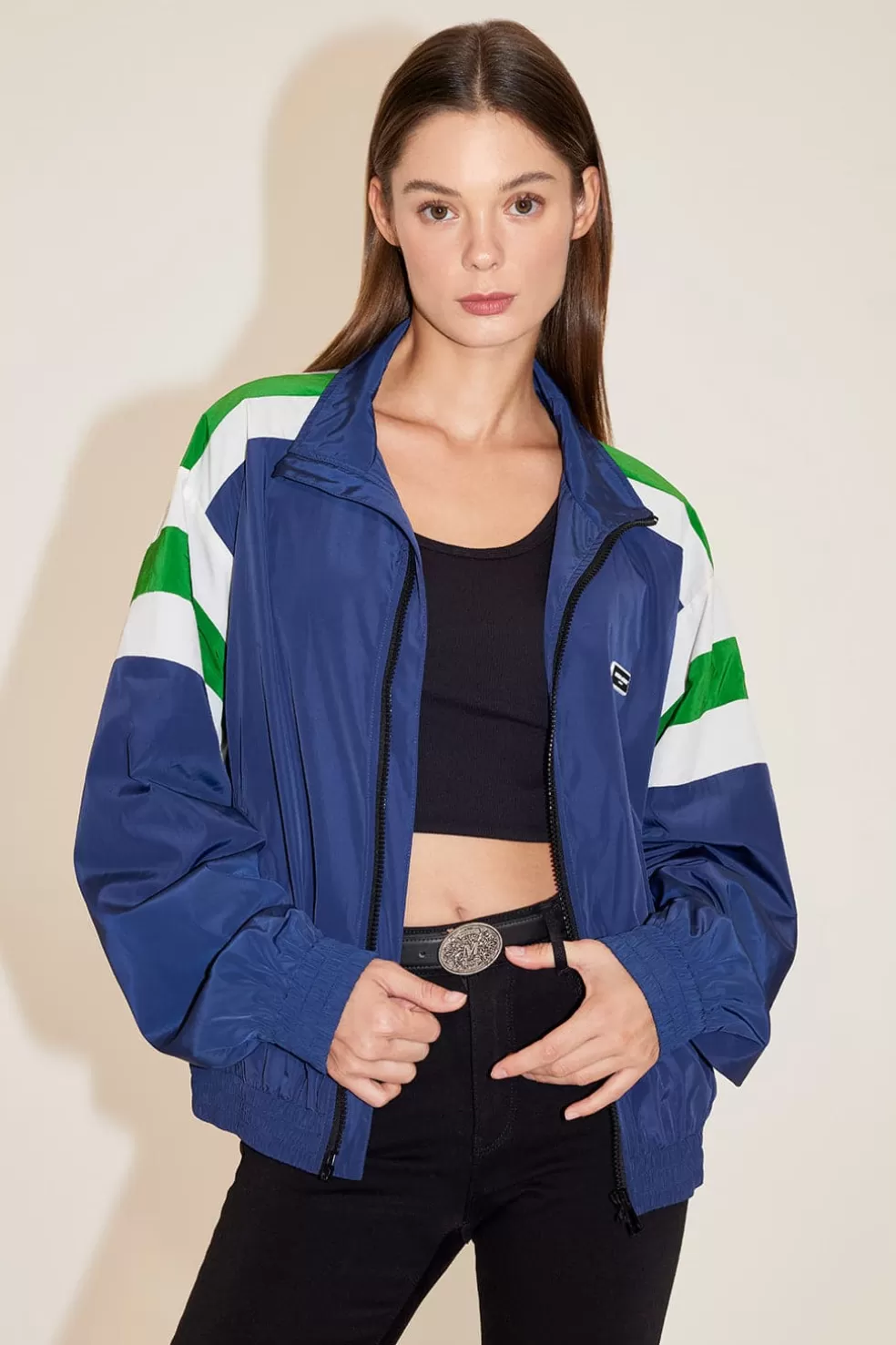 Sportliche Colourblock-Jacke Mit Stehkragen-Miss Sixty Flash Sale