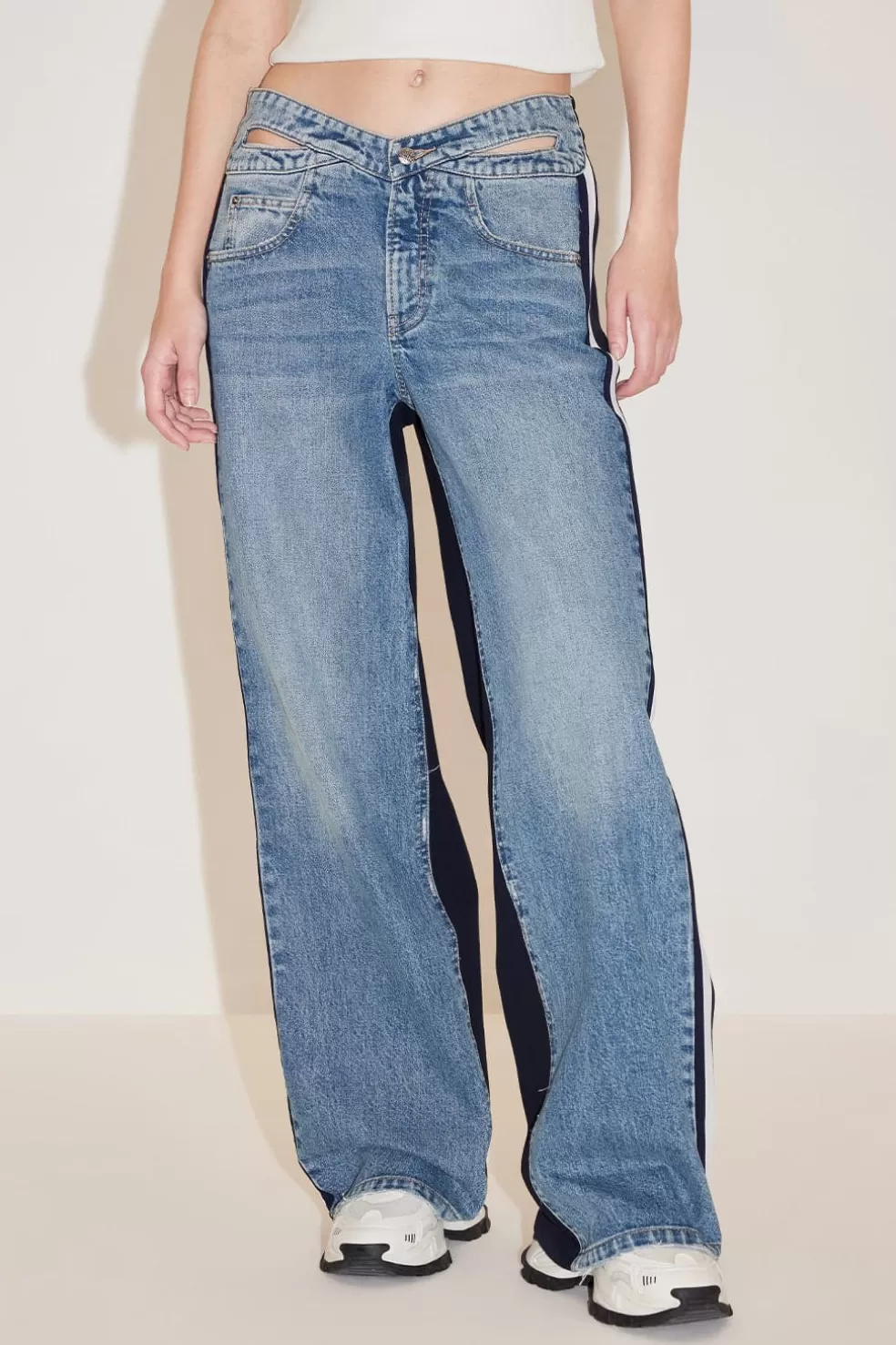 Stylische Jeans Mit Patchwork Vorne Und Hinten-Miss Sixty Clearance