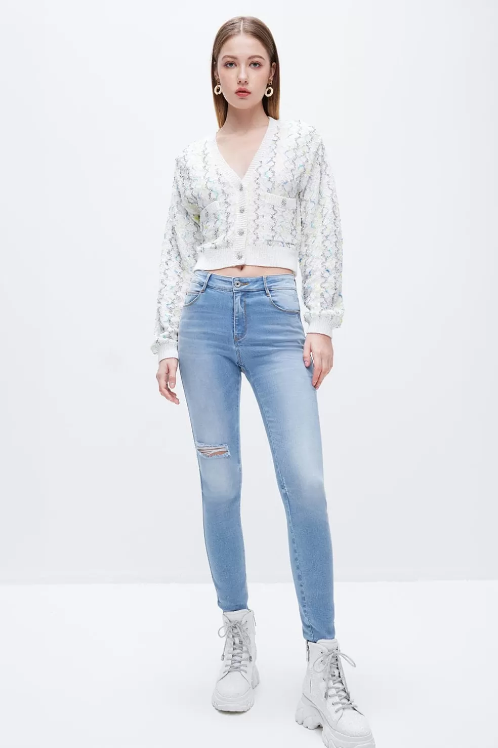 Stylische Slim-Fit-Jeans Mit Rissen-Miss Sixty Online