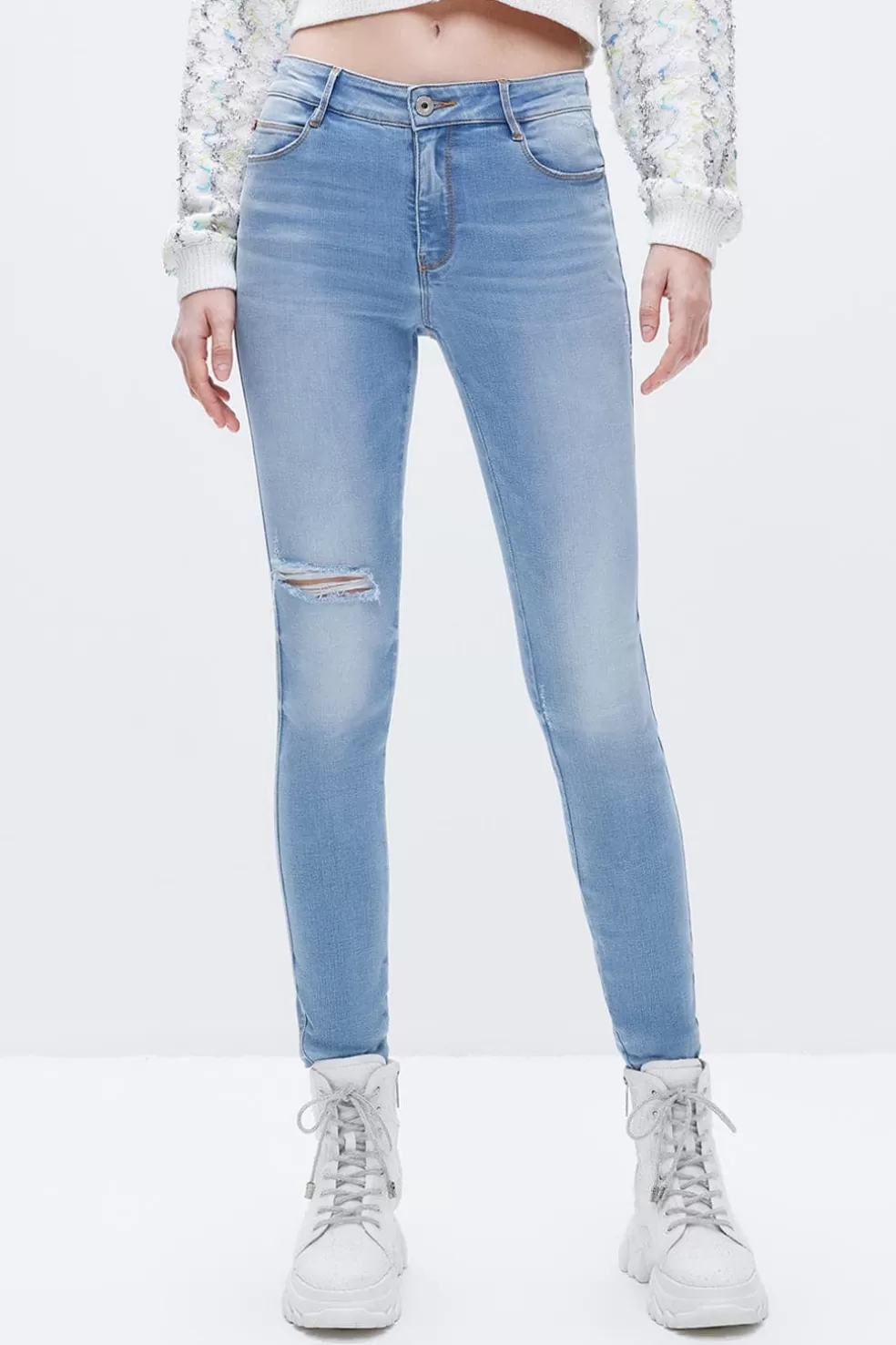 Stylische Slim-Fit-Jeans Mit Rissen-Miss Sixty Online