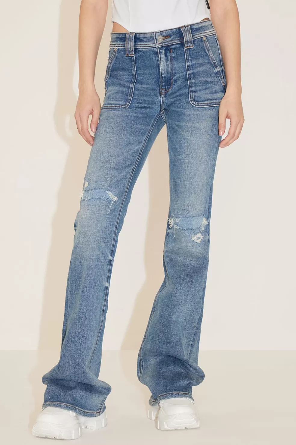 Vintage Distressed Bootcut-Jeans-Miss Sixty New