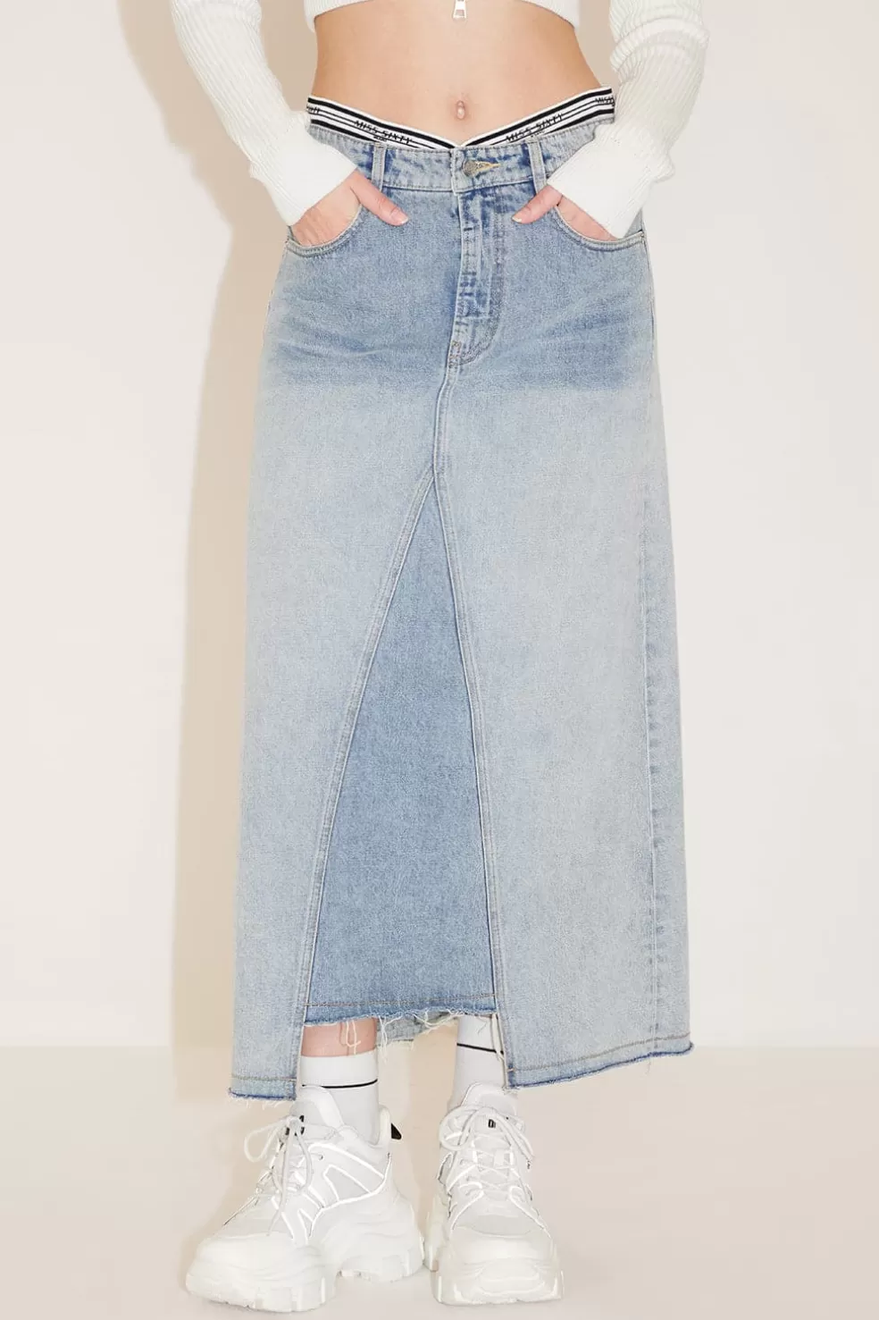 Vintage Low-Rise Jeansrock-Miss Sixty Discount