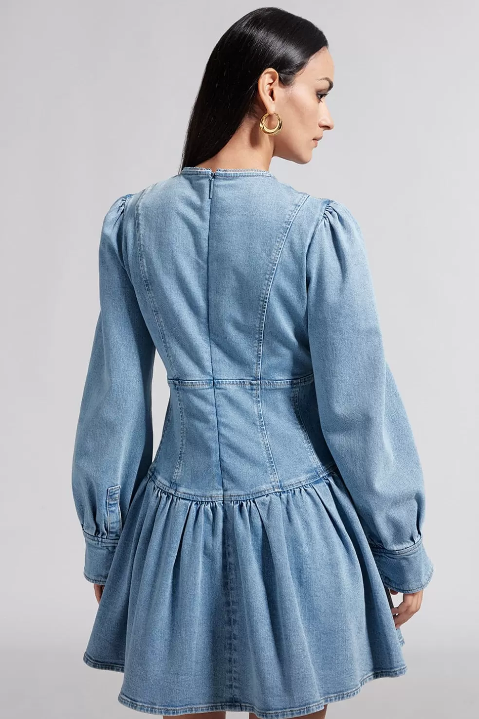 Vintage Ruschen-Jeanskleid-Miss Sixty Outlet